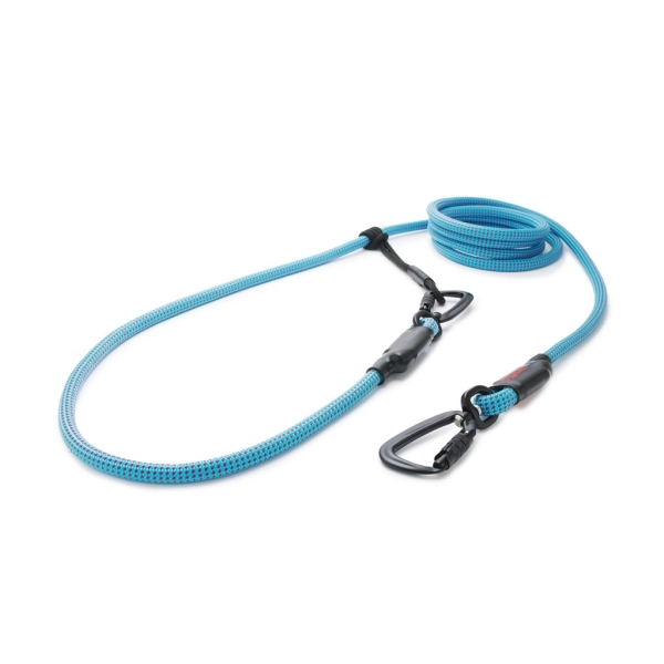 EASYLONG Hundeleine TWIST - L - 2,5m - hellblau mit roten Punkten